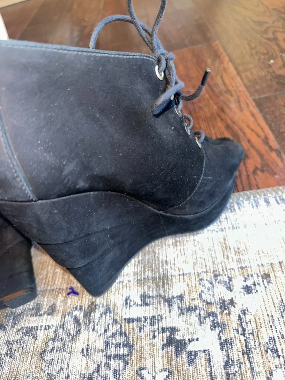 Diane von Furstenberg  Peep Toe Wedge Booties